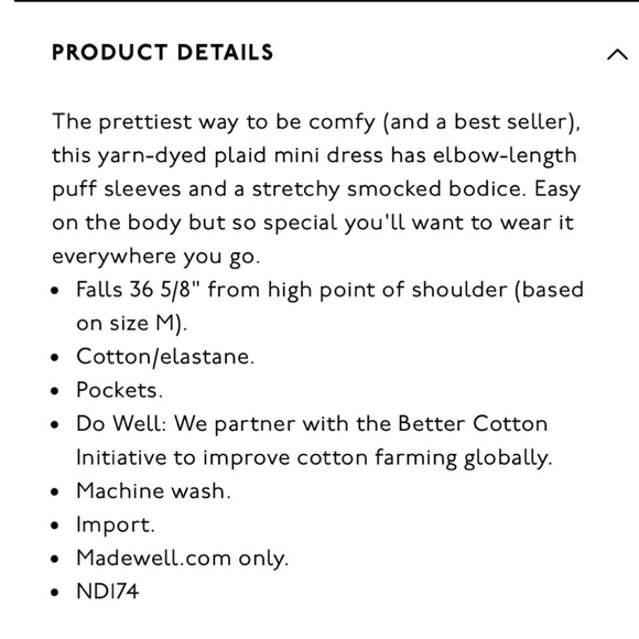 Madewell Lucie elbow-sleeve smocked mini dress in plaid - Picture 12 of 12